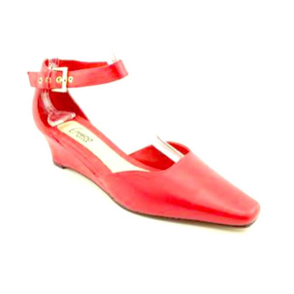 Fresco Red Wedge Heel Shoe- D1