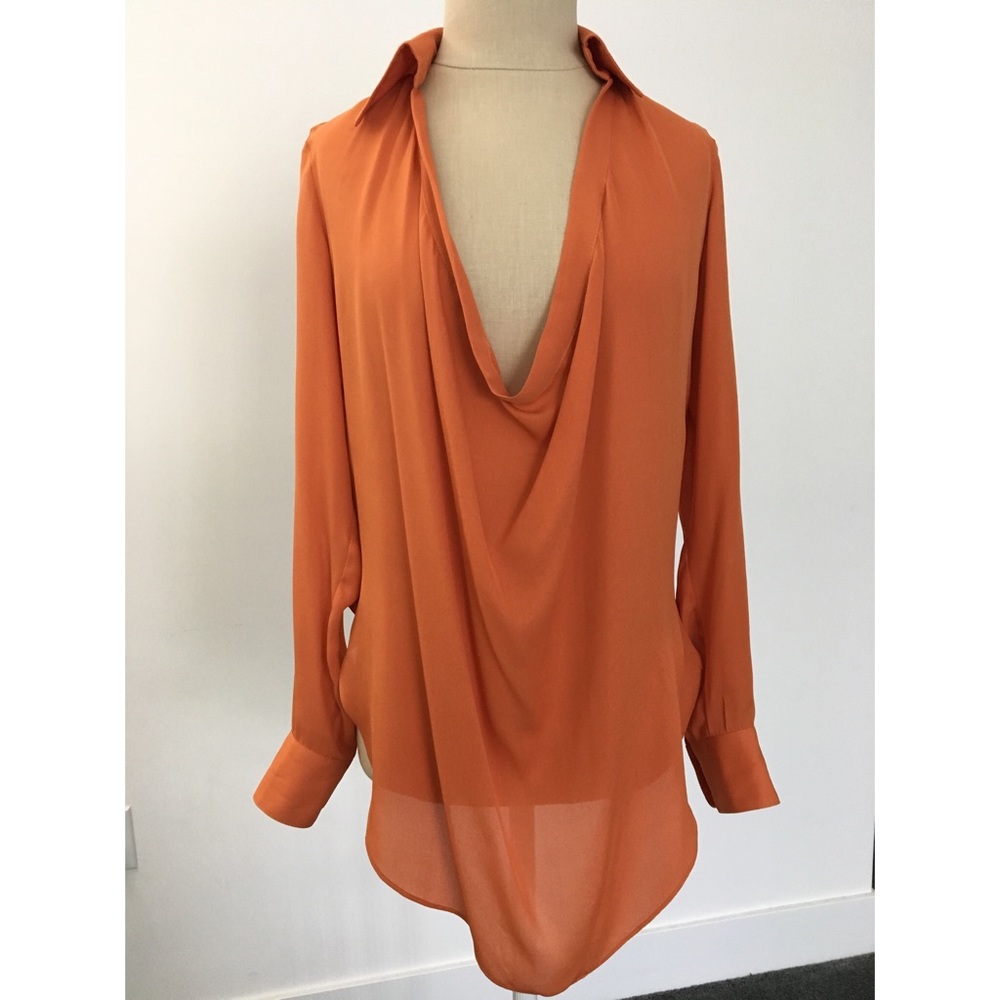 NEW Haute Hippie orange silk tunic top