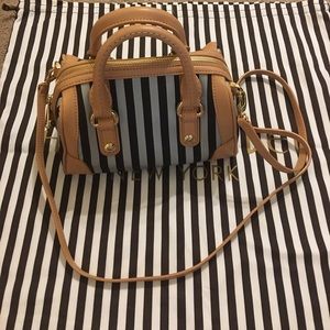 Henri Bendel Brown/White Barrel bag
