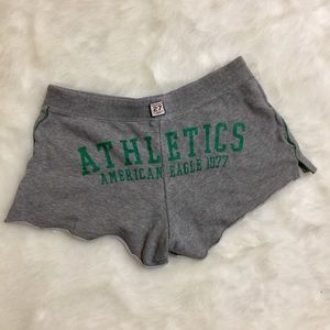 AMERICAN EAGLE GRAY COMFY LOUNGE SHORTS SEXY LOGO