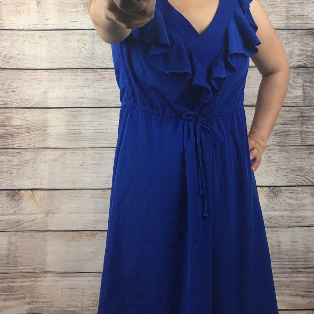 AB Studio Women's Sleeveless Blue Dress Summer 4P