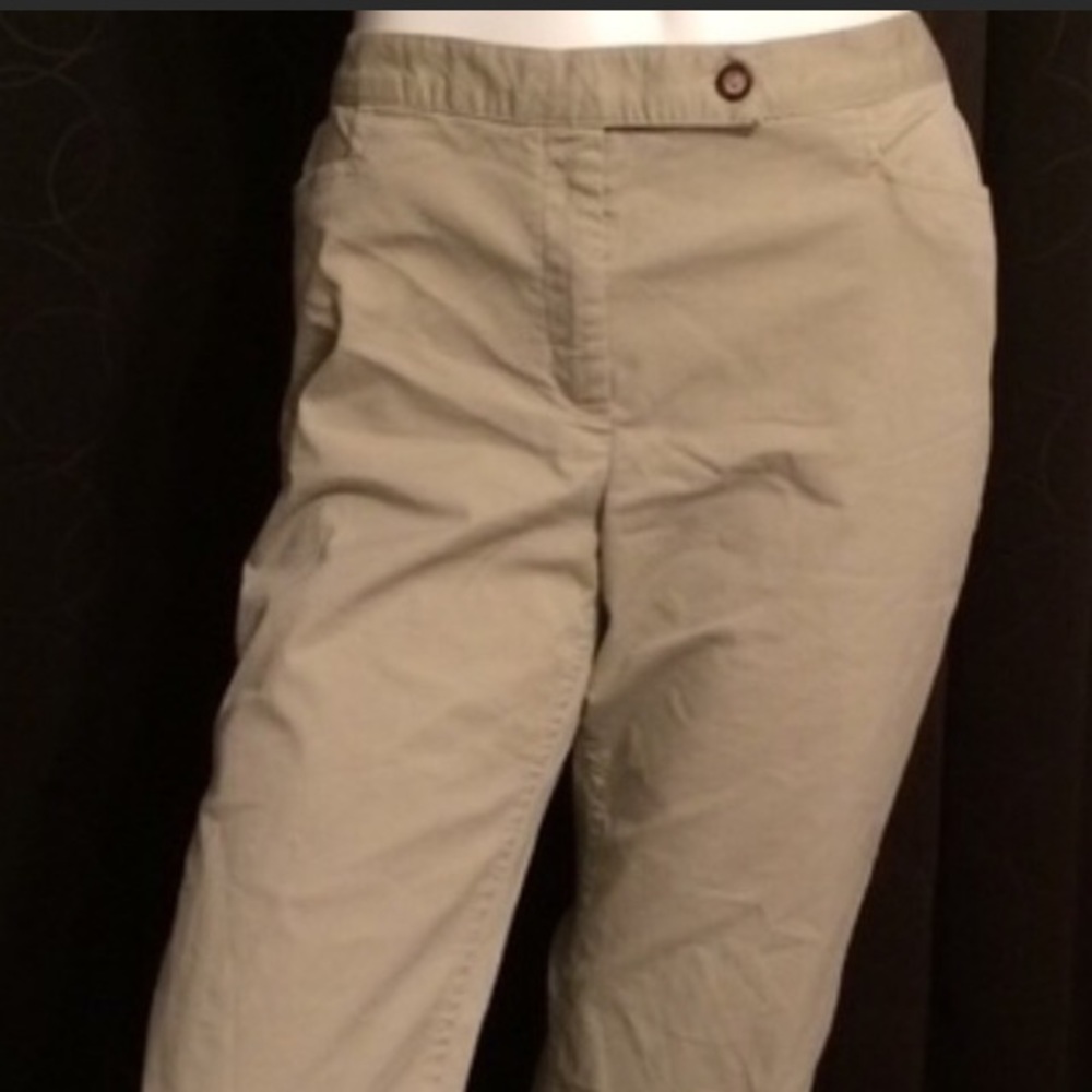 Khaki maternity capris