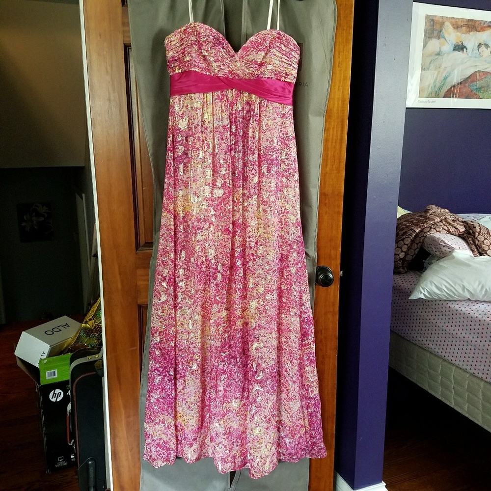 BCBG Max Azria - Pink Strapless Gown