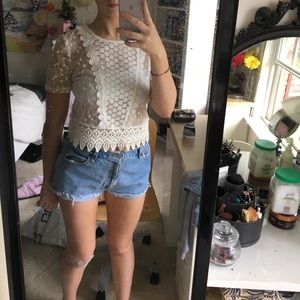 Lace crop top forever 21