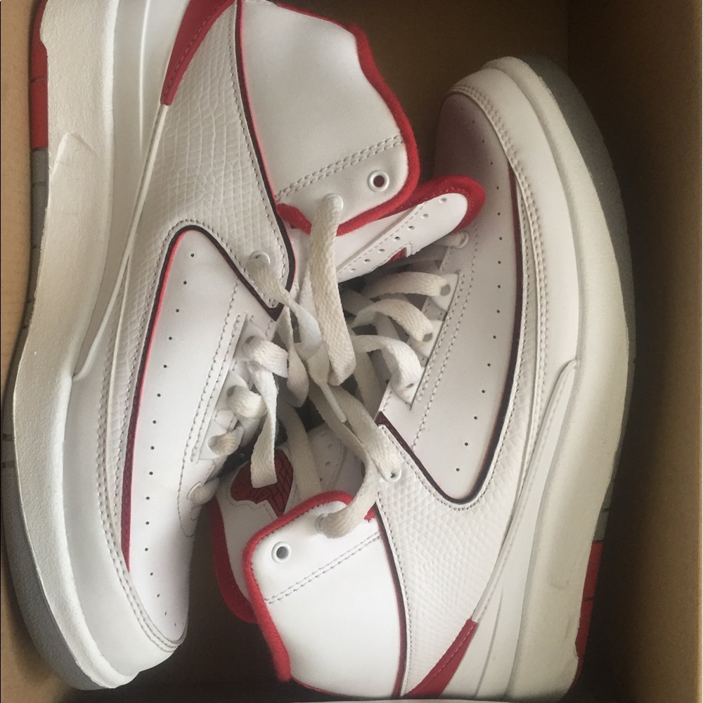 Air Jordan 2 men kids women white and red
