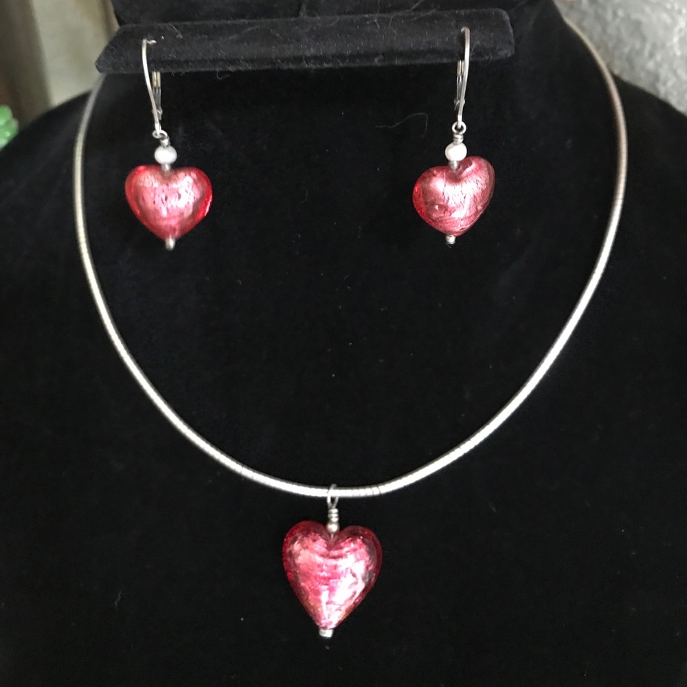 Artisan Glass Pendant & Earrings