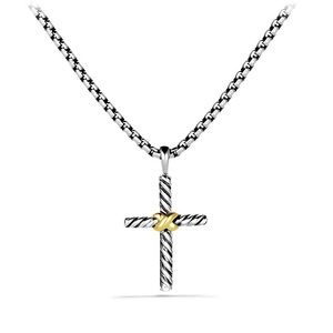 David Yurman Petite X Cross Necklace with 14K Gold