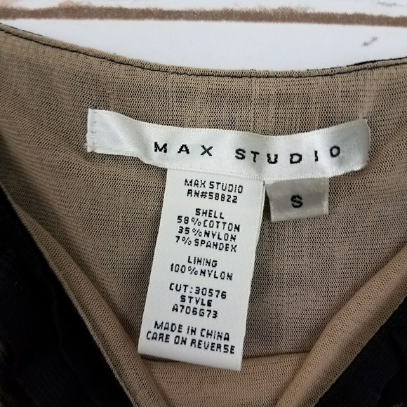 {Max Studio} Lined Black Lace Stretch Fit Top-S - Picture 5 of 5