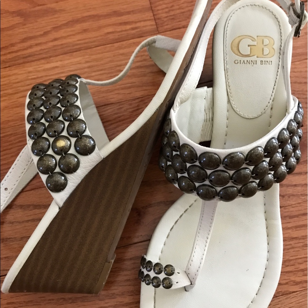 Gianna Bini studded wedge sandals