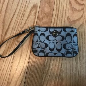 Coach black and gray wristlet