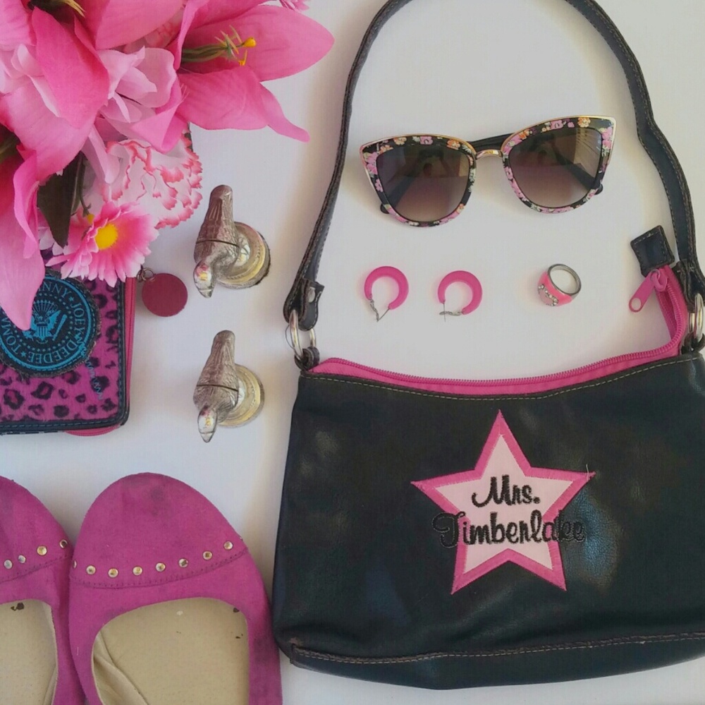 Mrs. Timberlake Purse in Black and Pink
