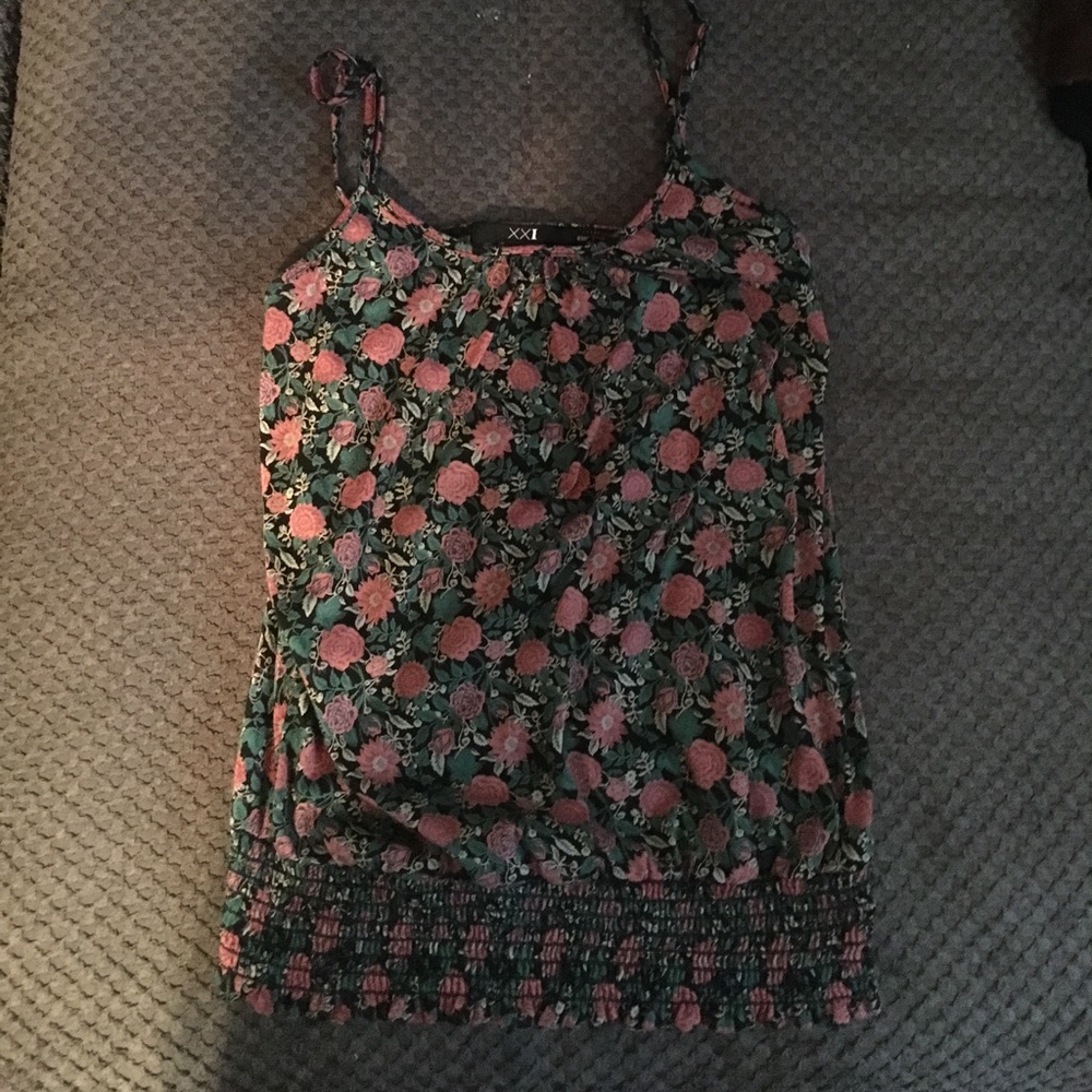 Floral cami with banded bottom