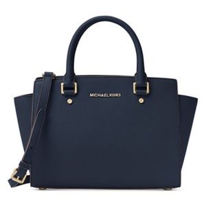 Michael Kors Navy Selma Satchel - Medium