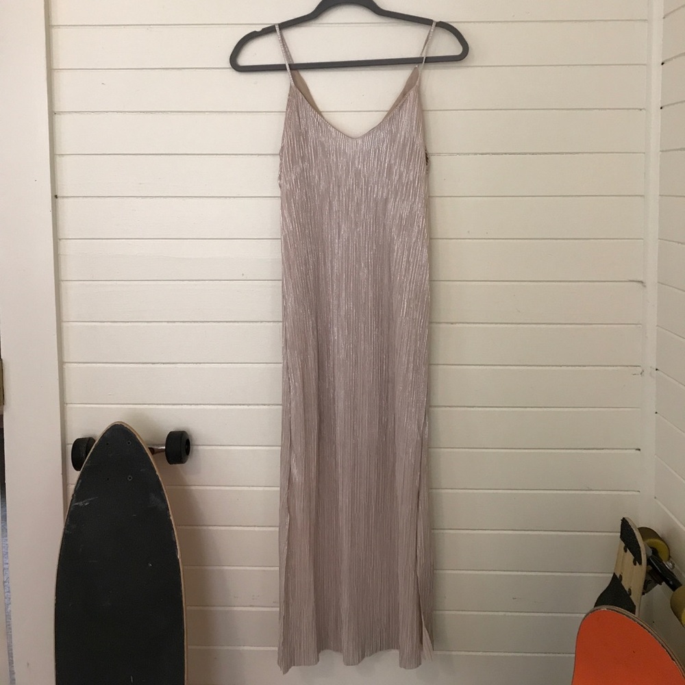 Paper Crane gold body con midi dress