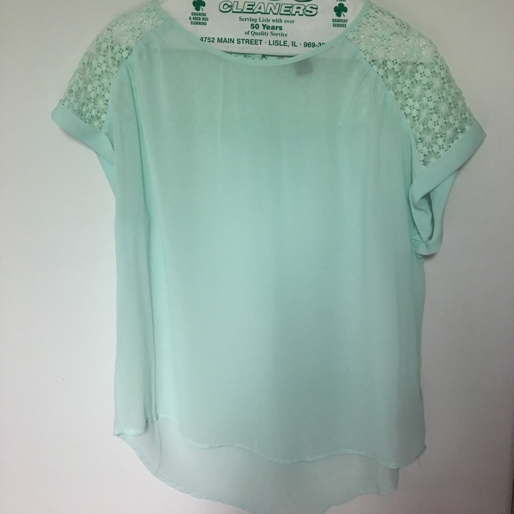 NWOT Aqua Polyester Blouse w/ Shoulder Detail