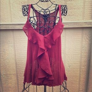 Red Flowy Tank Top