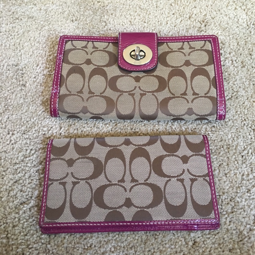 Authentic Coach wallet and checkbook holder