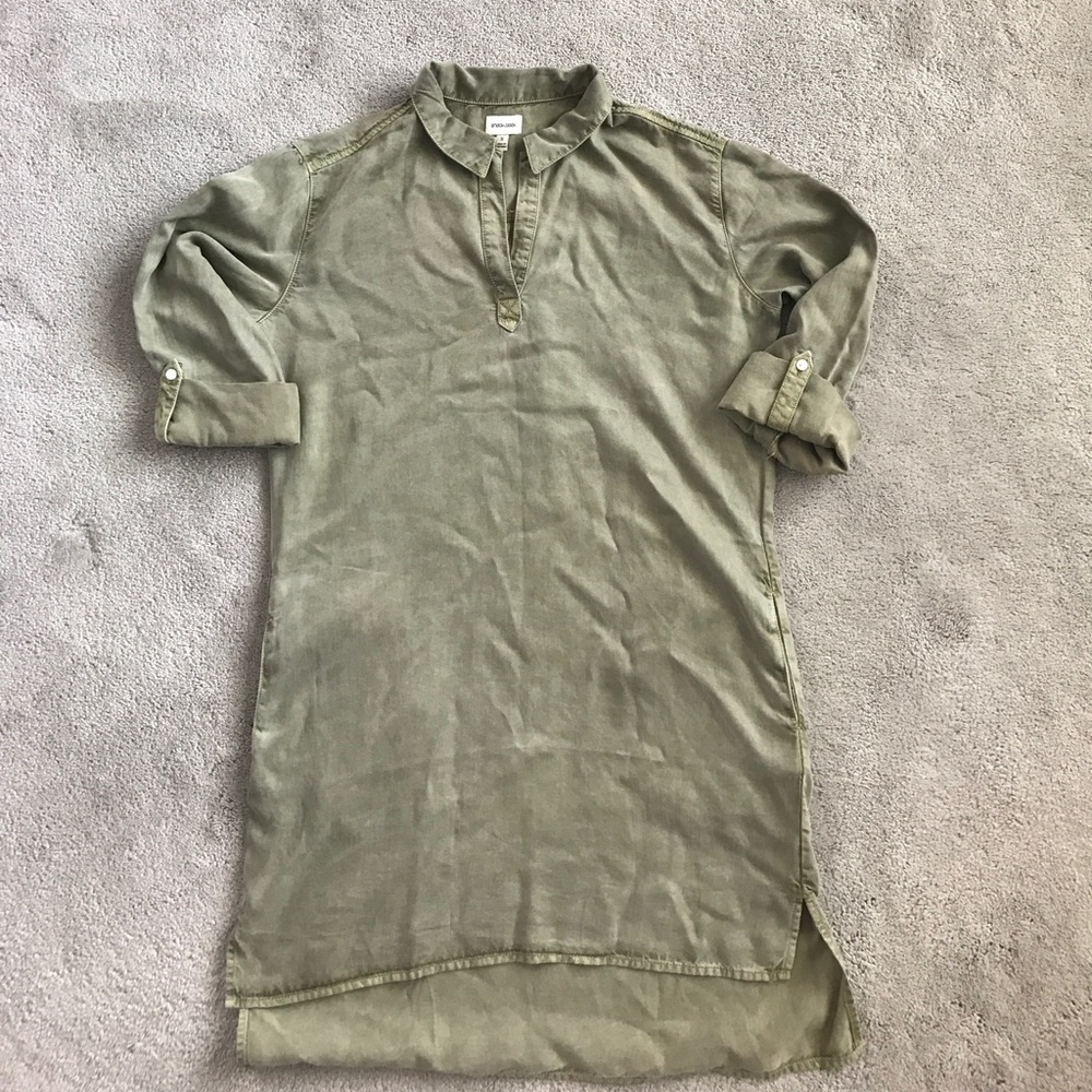 Nordstrom Army Green Shirt Dress