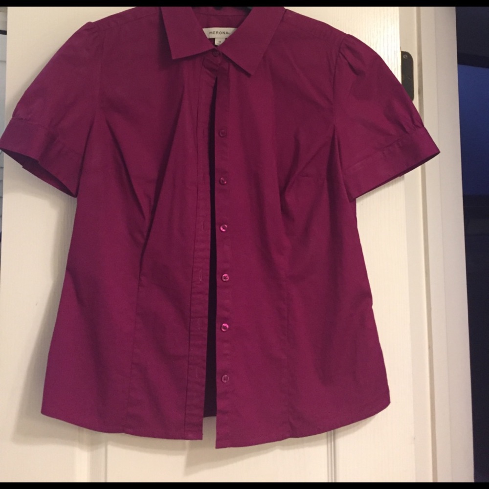 Maroon button up blouse!