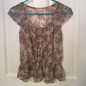 Semi sheer peasant blouse