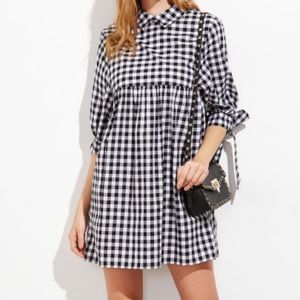ASOS black & white check mini dress