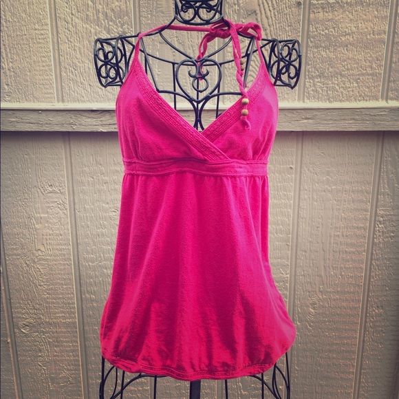 Backless Pink Tank Top with Beads - Picture 1 of 2