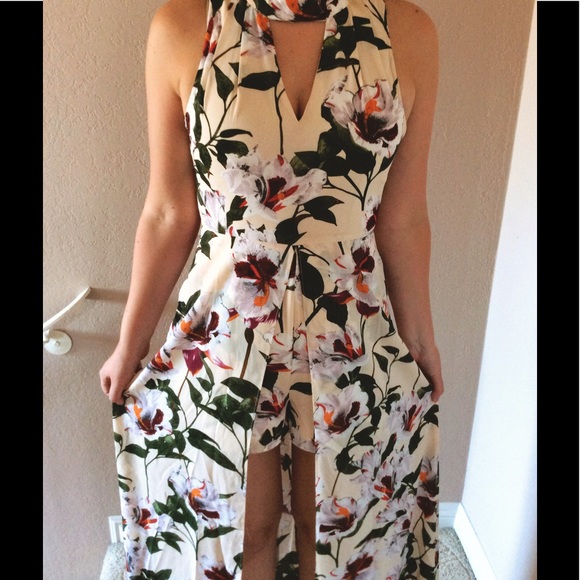 Floral Romper with Open Front Maxi Skirt - Picture 2 of 5