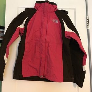 Pink north face ski jacket