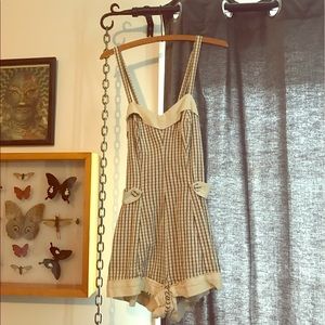 Vintage plaid play suit jumper