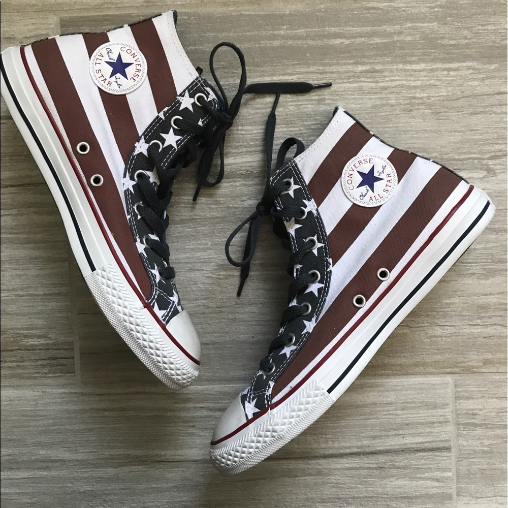 American Flag Converse Hi Tops Stars and Stripes