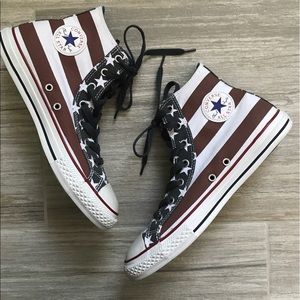 American Flag Converse Hi Tops Stars and Stripes