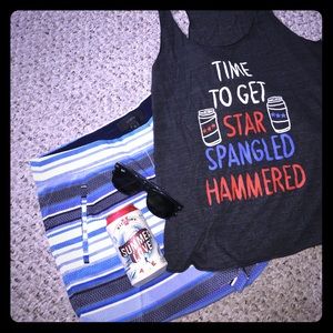 STAR SPANGLED HAMMERED Racerback Tank