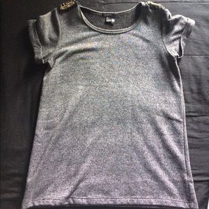 Forever 21 short sleeve shoulder studded shirt