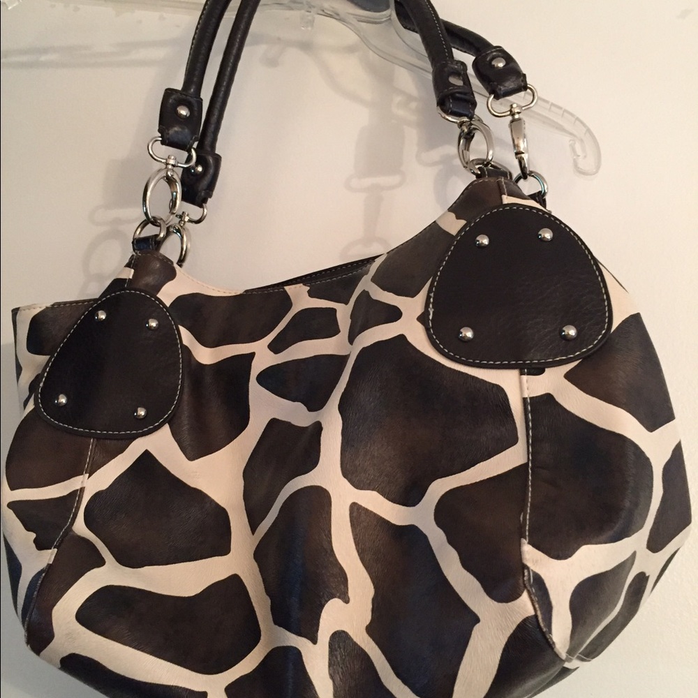 👀SALE Bueno purse, brown/white, inside pockets