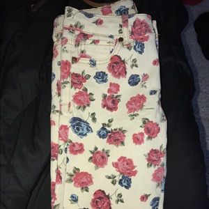 Floral Print Jeans
