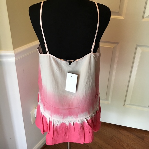 Super Cute Pink & White Tye Dye Strappy Tank Top - Picture 4 of 4