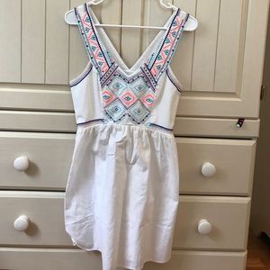 White American Eagle Aztec Patterned Dress