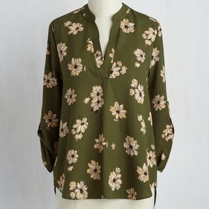 Olive Floral Top/Tunic