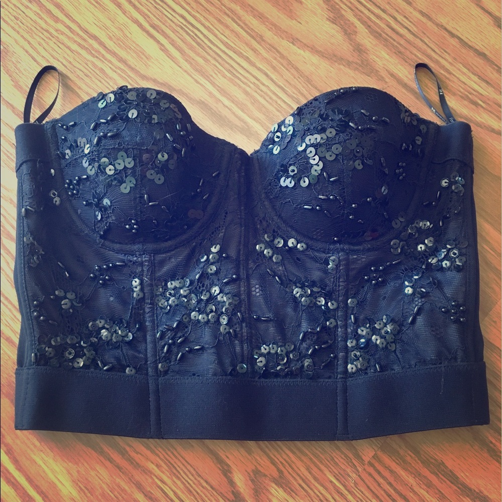 Sequined Strapless Bralet