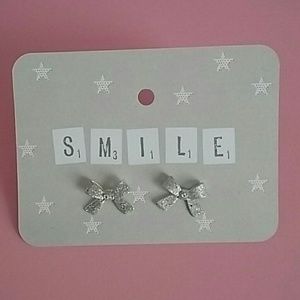 Sparkly Betsey Johnson Bow Earrings