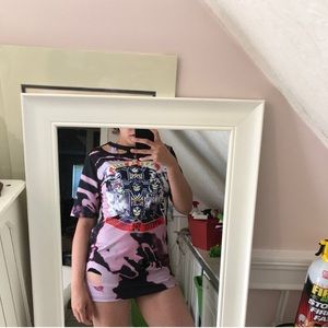 Gun n roses distressed T-shirt dress.