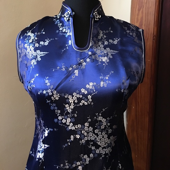 Dresses & Skirts - Authentic Royal Blue & Silver Cheongsam\Qipao 🇨🇳