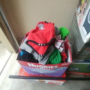 Box of kids clothes