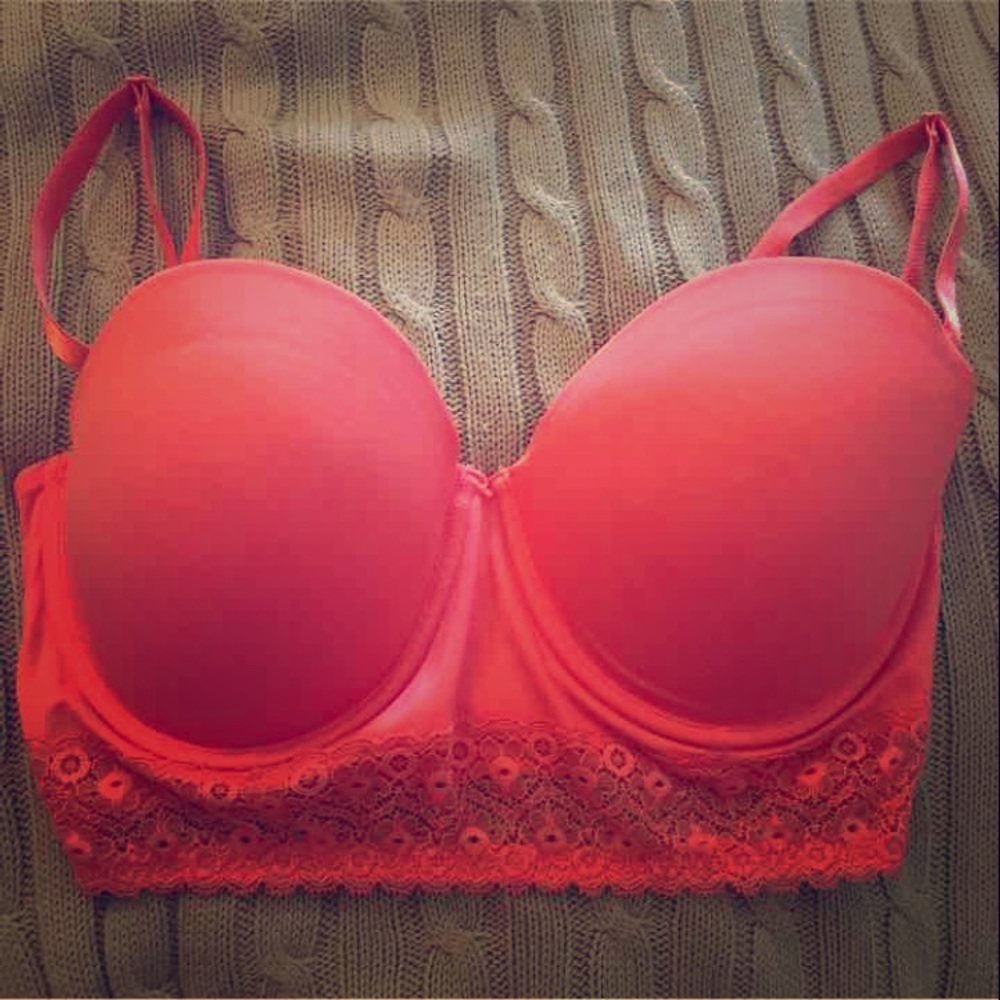 Coral pink longline convertible bra