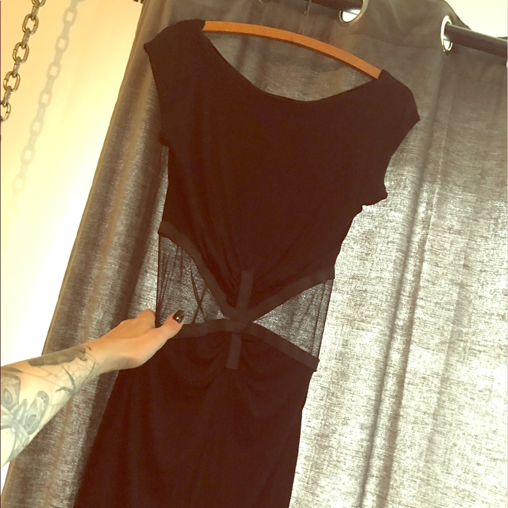 Factory original cutout slouch dress black