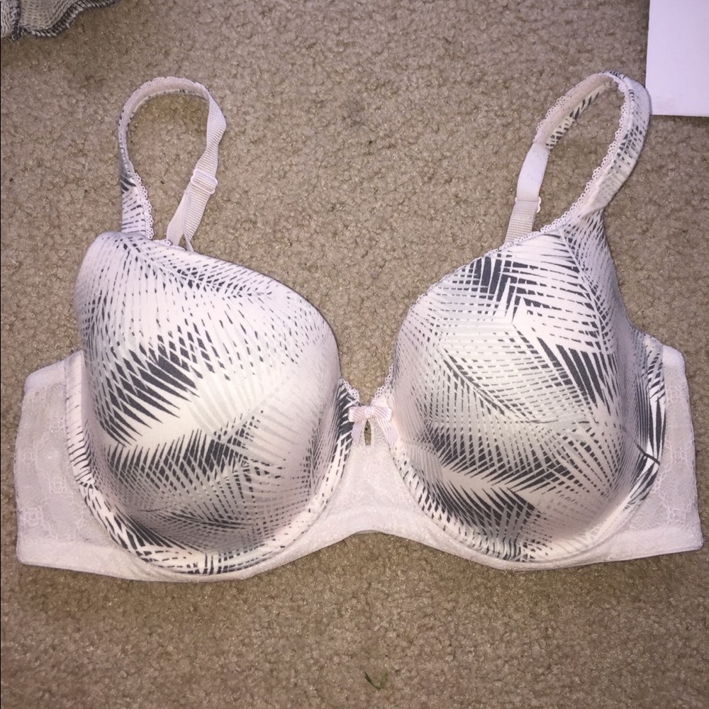 Tropical Leaf Print Bra