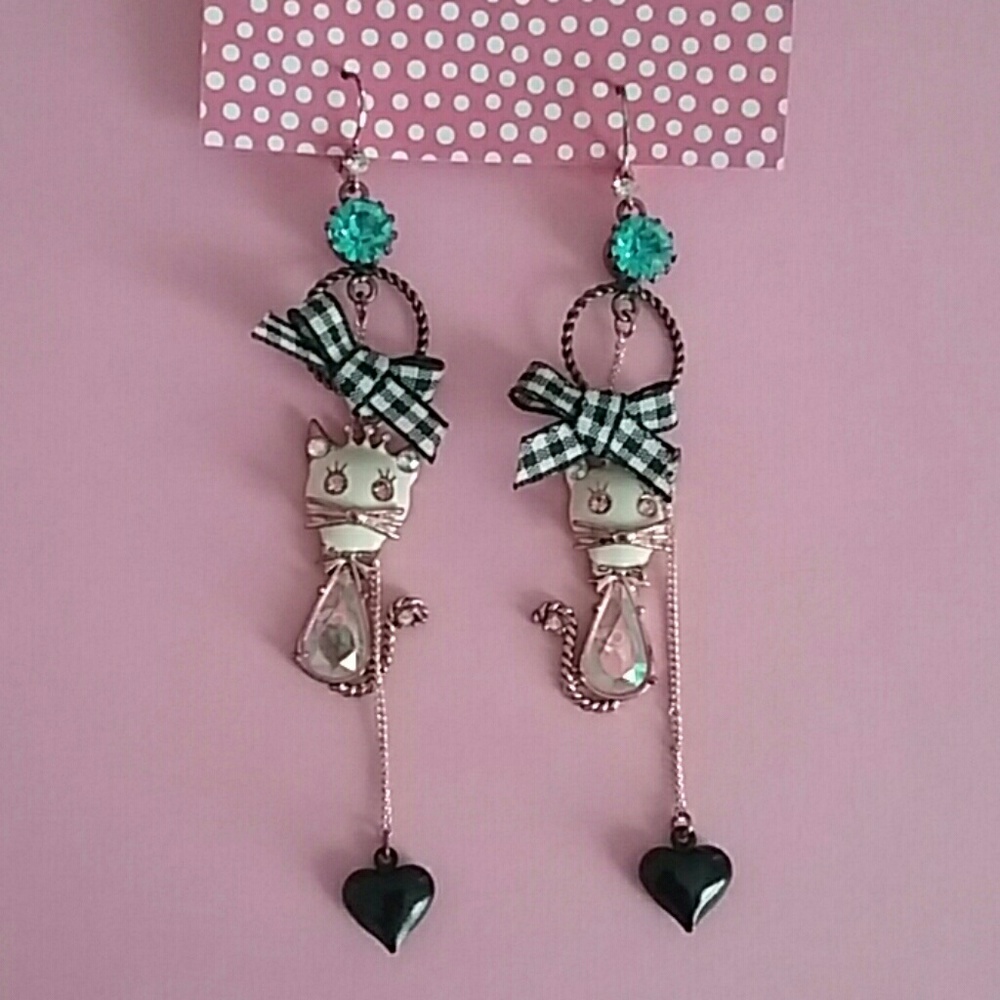 Betsey Johnson Cat Earrings