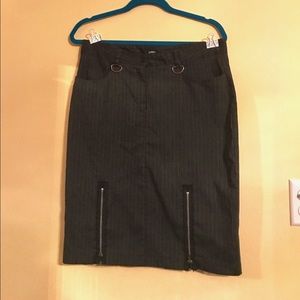 Punk Pinstripe Pencil Skirt with Zipper detail