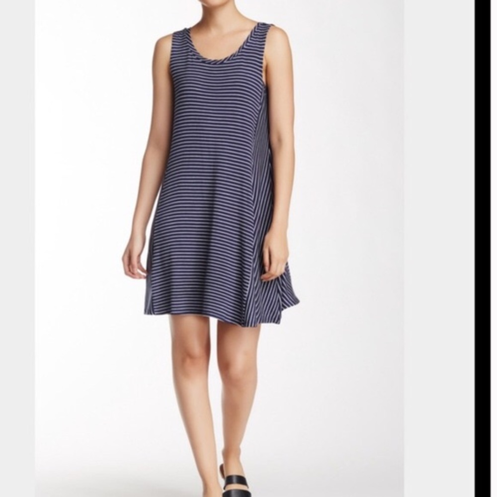 NEW VANITY ROOM Small Blue Striped Shift Dress NWT - Picture 2 of 8