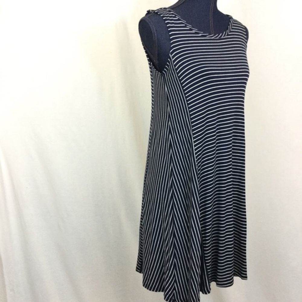 NEW VANITY ROOM Small Blue Striped Shift Dress NWT - Picture 5 of 8